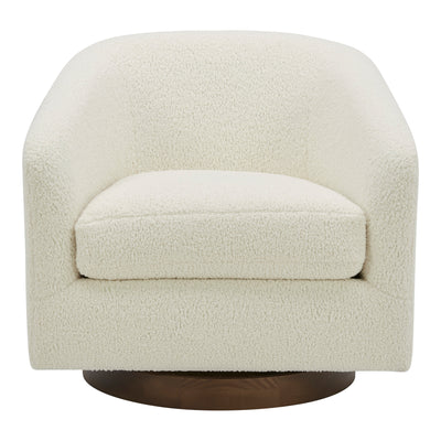 Oscy Swivel Chair Vegan Shearling White | Natural
