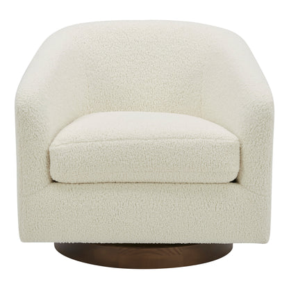 Oscy Swivel Chair Vegan Shearling White | Natural