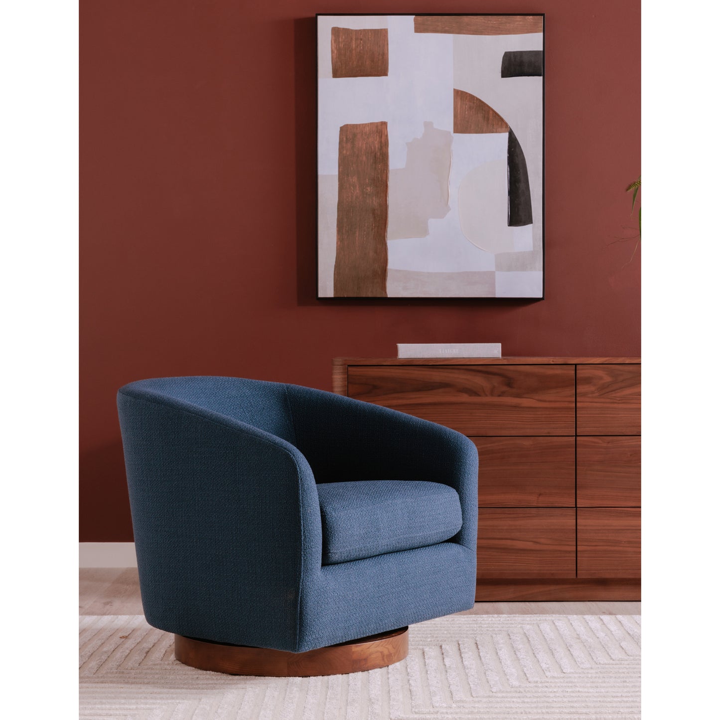 Oscy Swivel Chair Dark Atlantic by Moe's Home