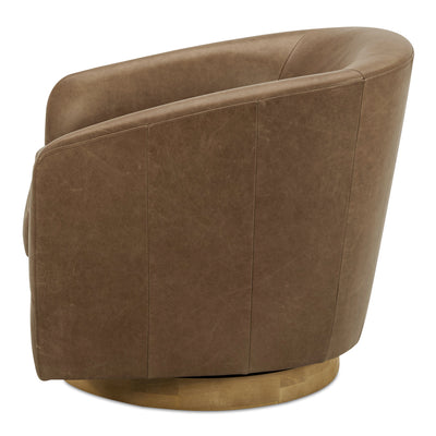 Oscy Leather Swivel Chair Tan by Moe's Home