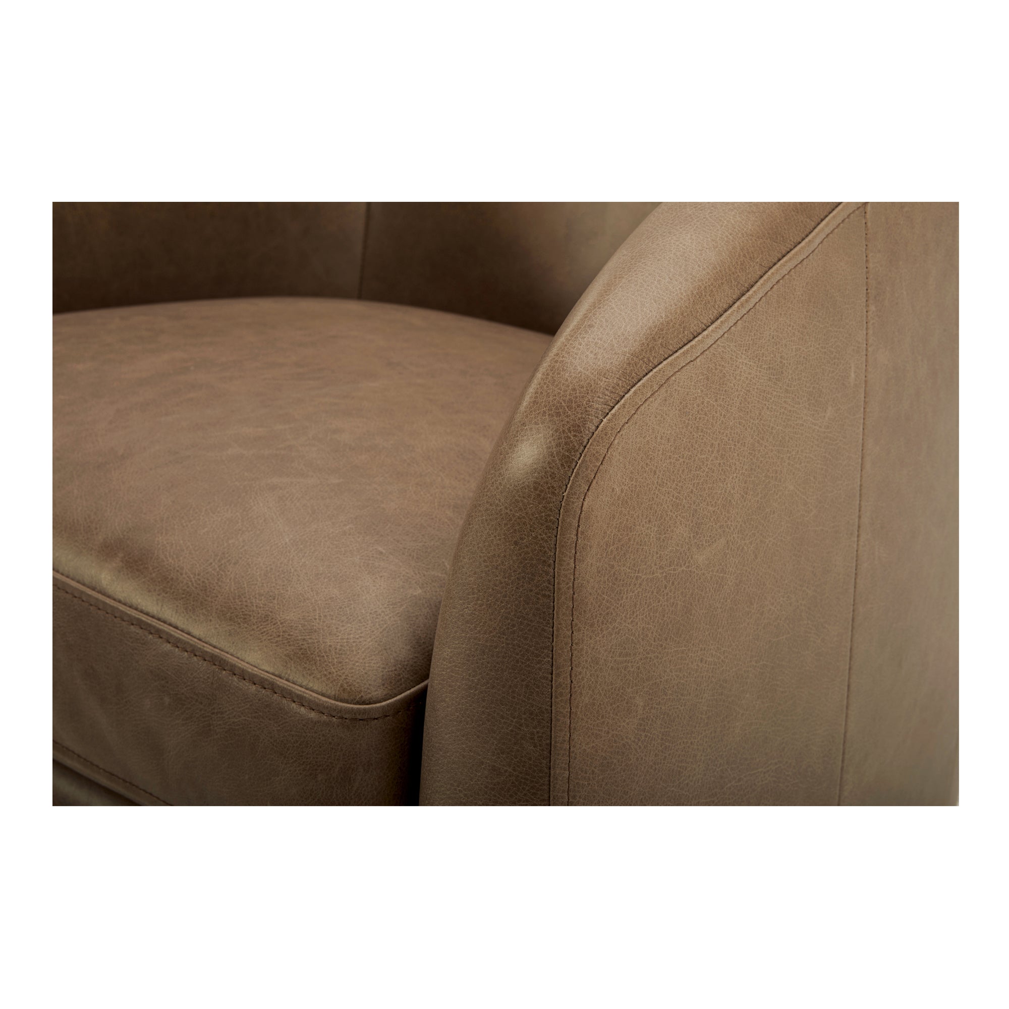 Oscy Leather Swivel Chair Tan