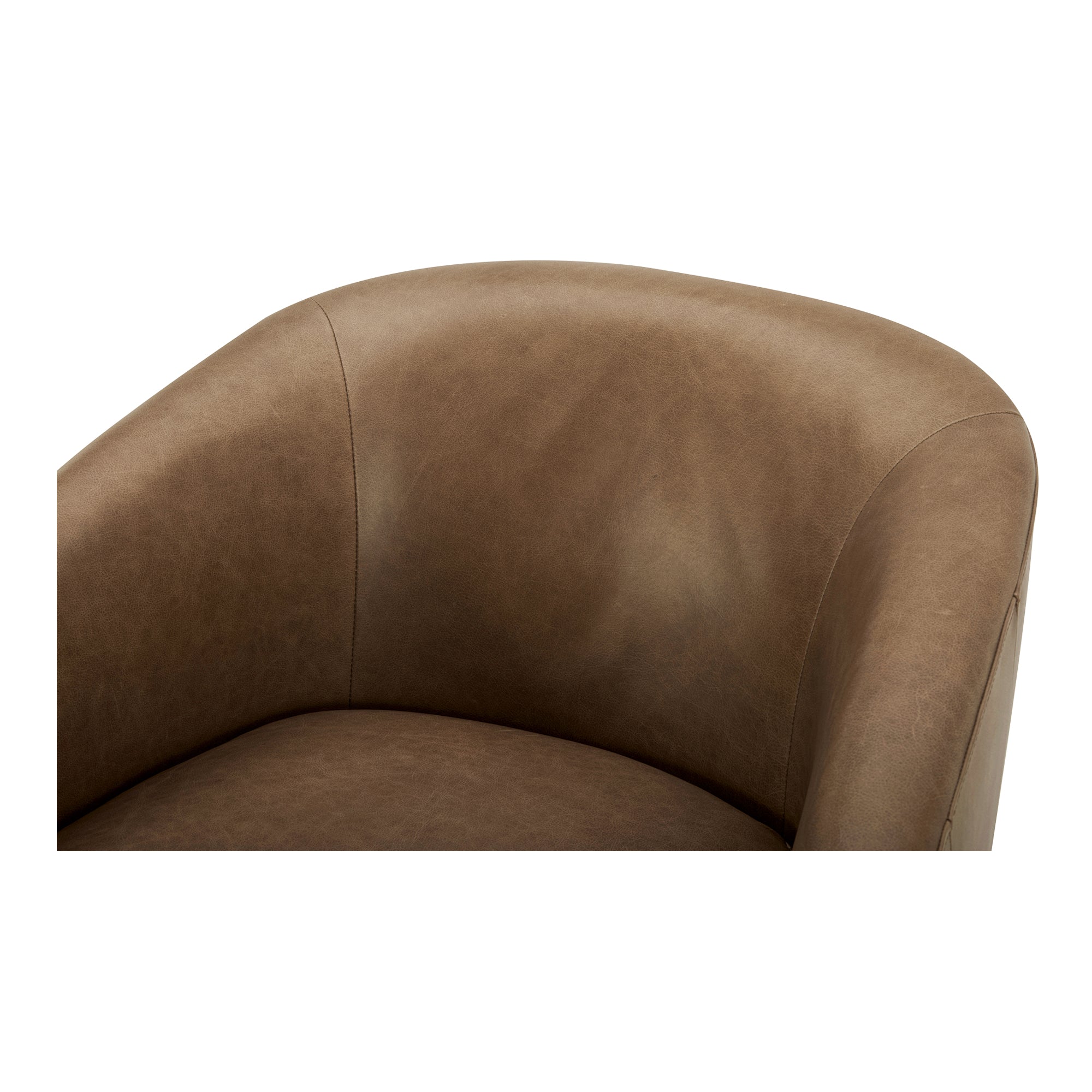 Oscy Leather Swivel Chair Tan