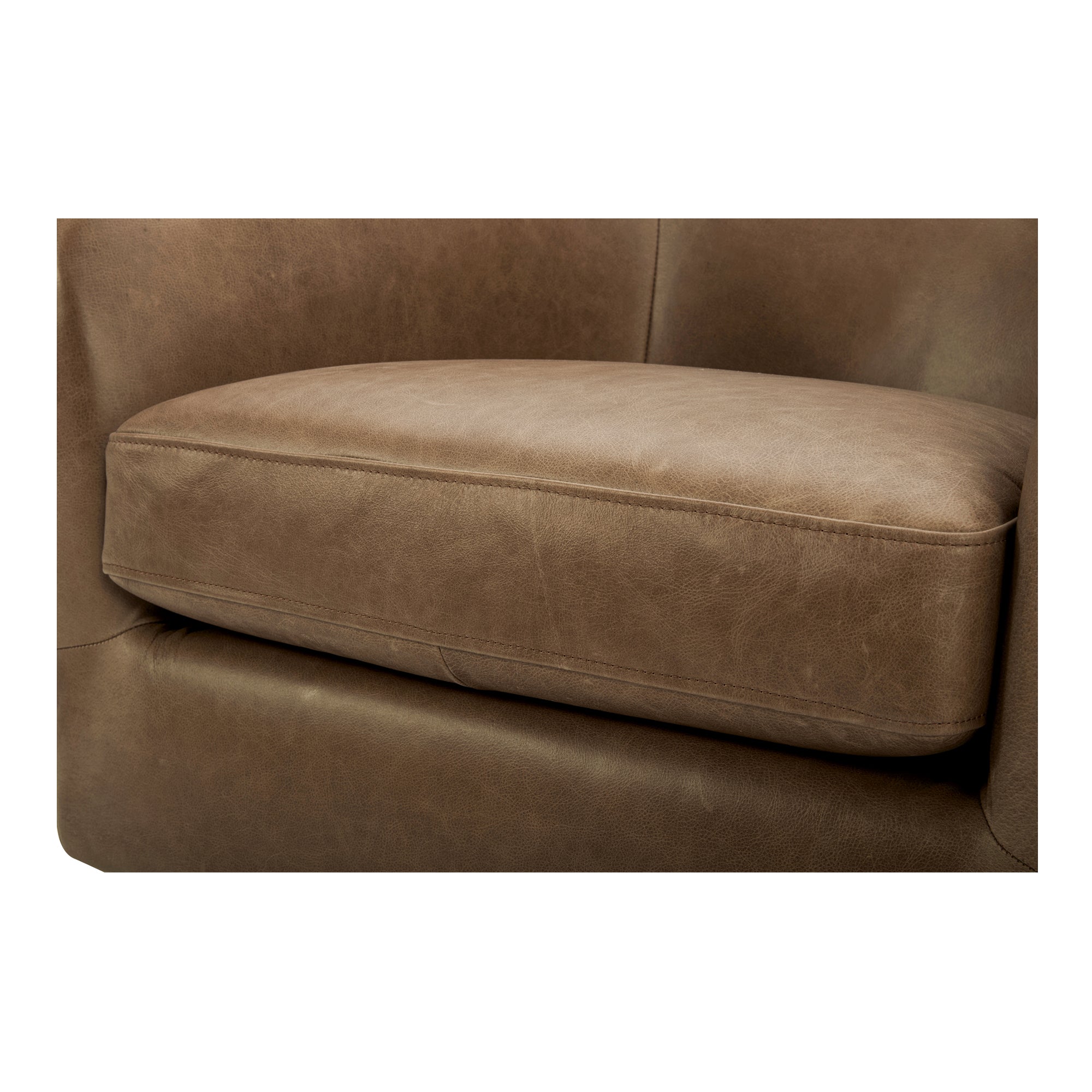 Oscy Leather Swivel Chair Tan