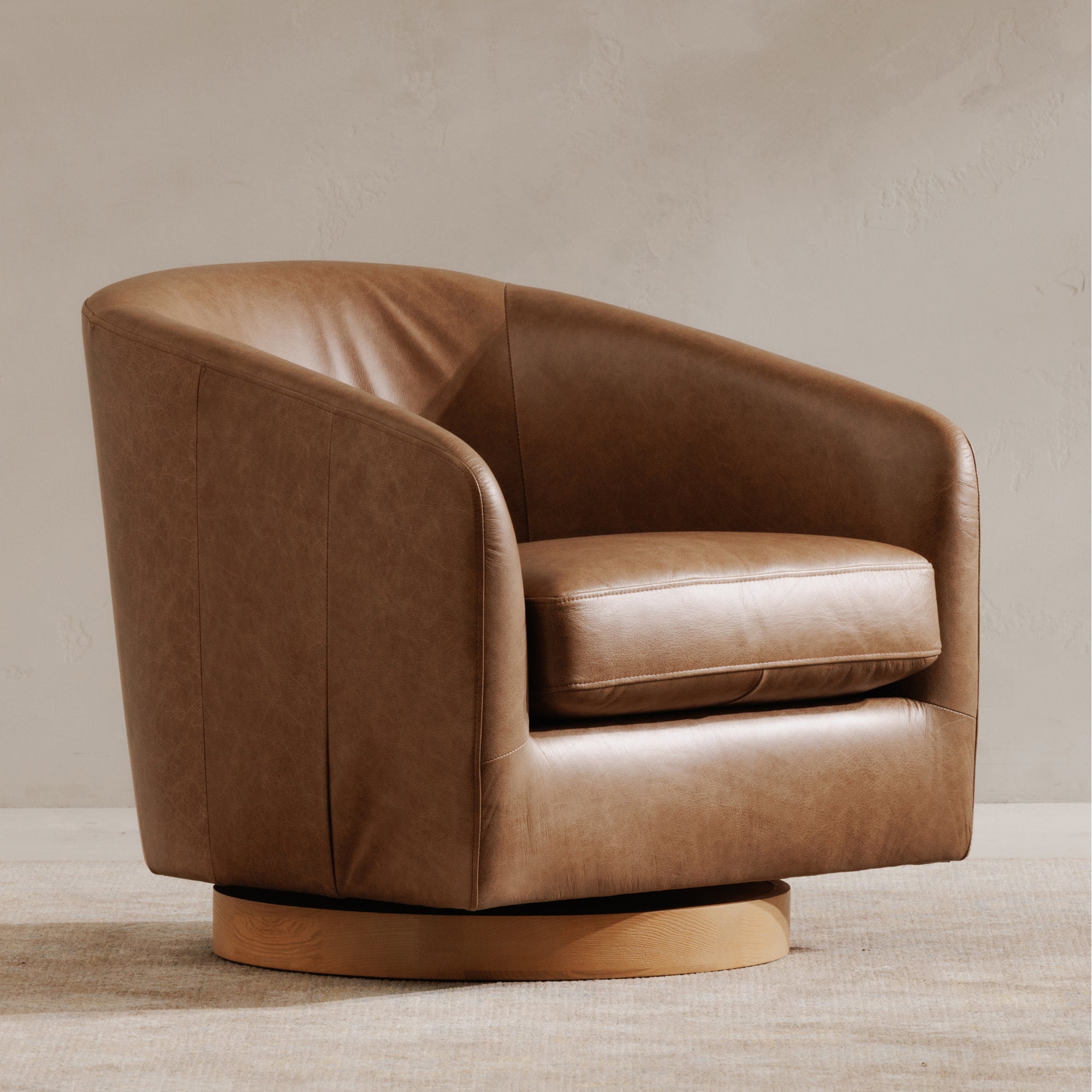 Oscy Leather Swivel Chair by Moe's Home
