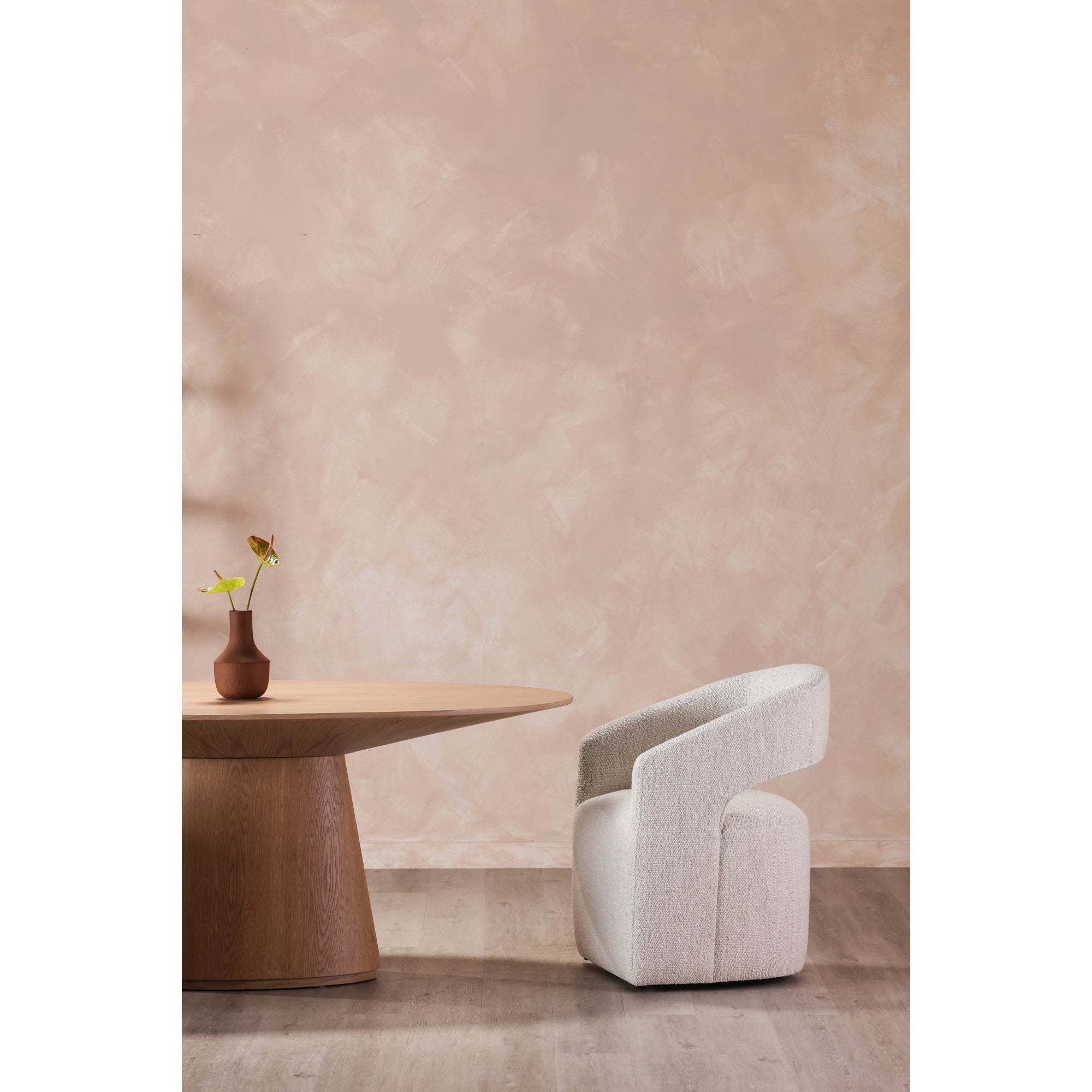 Barrow Rolling Dining Chair White Mist