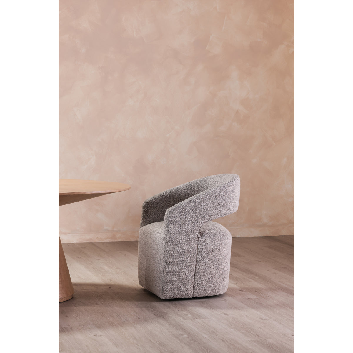 Barrow Rolling Dining Chair Grey Storm by Moe's Home