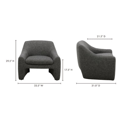 Kenzie Accent Chair Shadowed Grey by Moe's Home