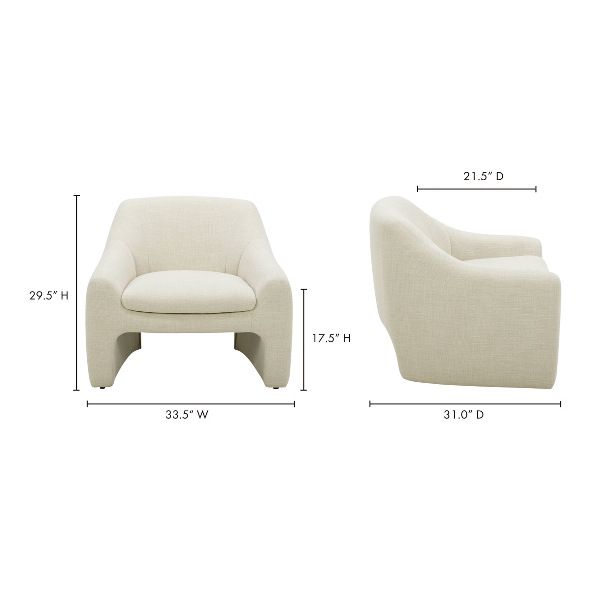 Kenzie Accent Chair Dune by Moe's Home
