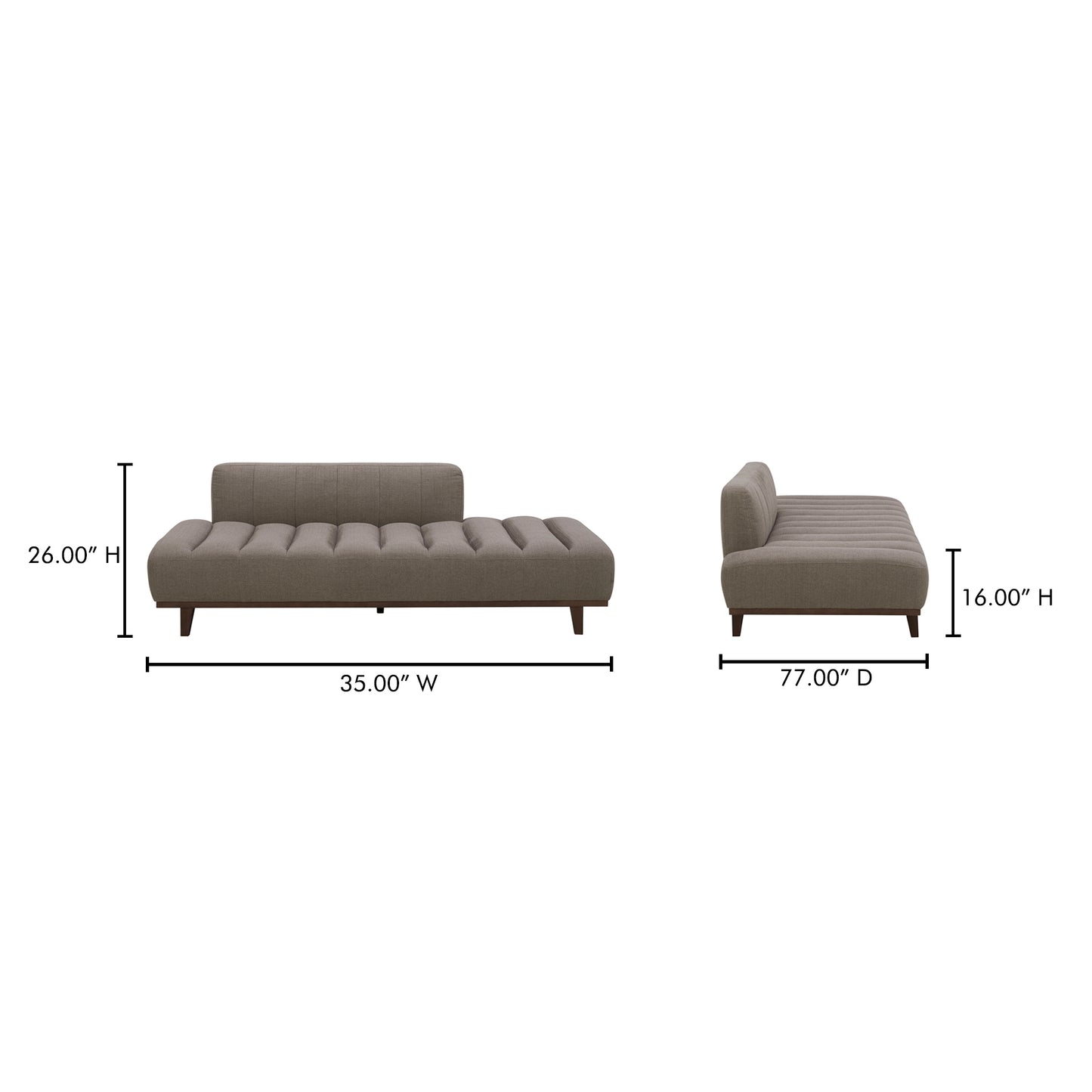 Bennett Daybed Soft Taupe by Moe's Home