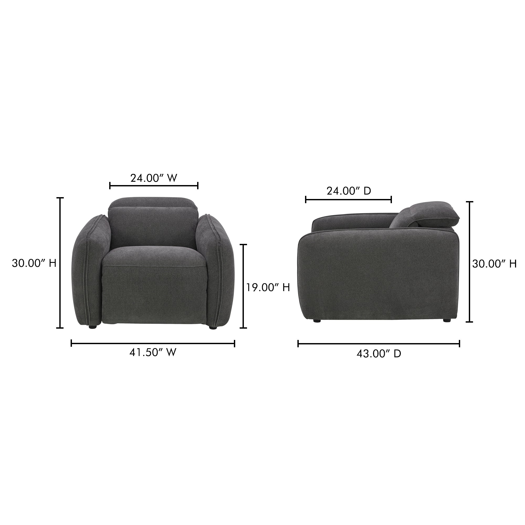 Eli Power Recliner Chair Dusk Grey