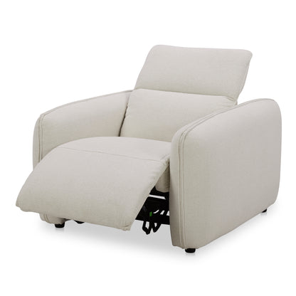 Eli Power Recliner Chair Warm White | White