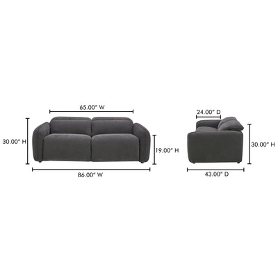 Eli Power Recliner Sofa Dusk Grey