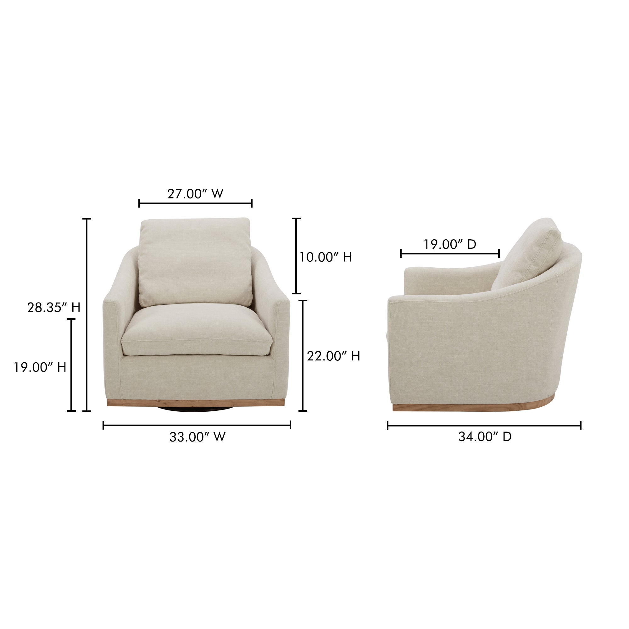 Linden Swivel Chair Soft Beige