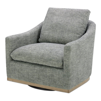 Linden Swivel Chair Slated Moss