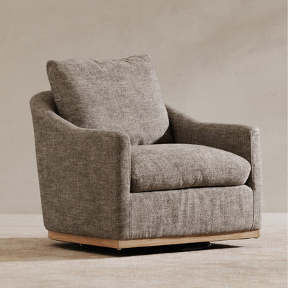 Linden Swivel Chair Slated Moss