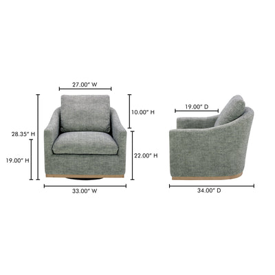 Linden Swivel Chair Slated Moss by Moe's Home