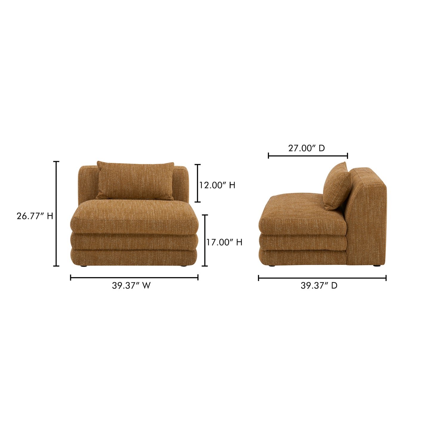 Lowtide Slipper Chair Amber Glow by Moe's Home