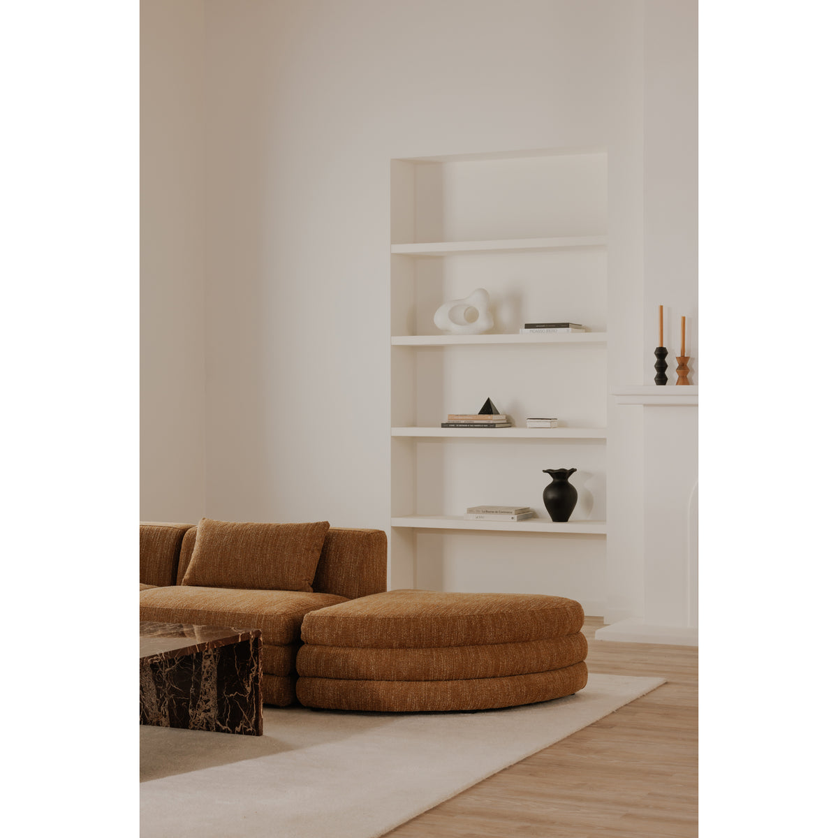 Lowtide Curved Ottoman Amber Glow by Moe's Home