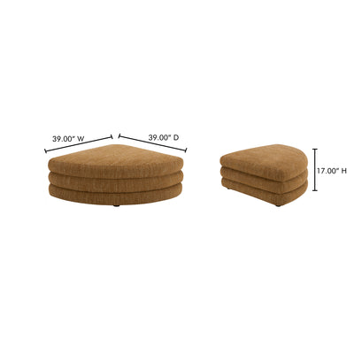Lowtide Curved Ottoman Amber Glow by Moe's Home