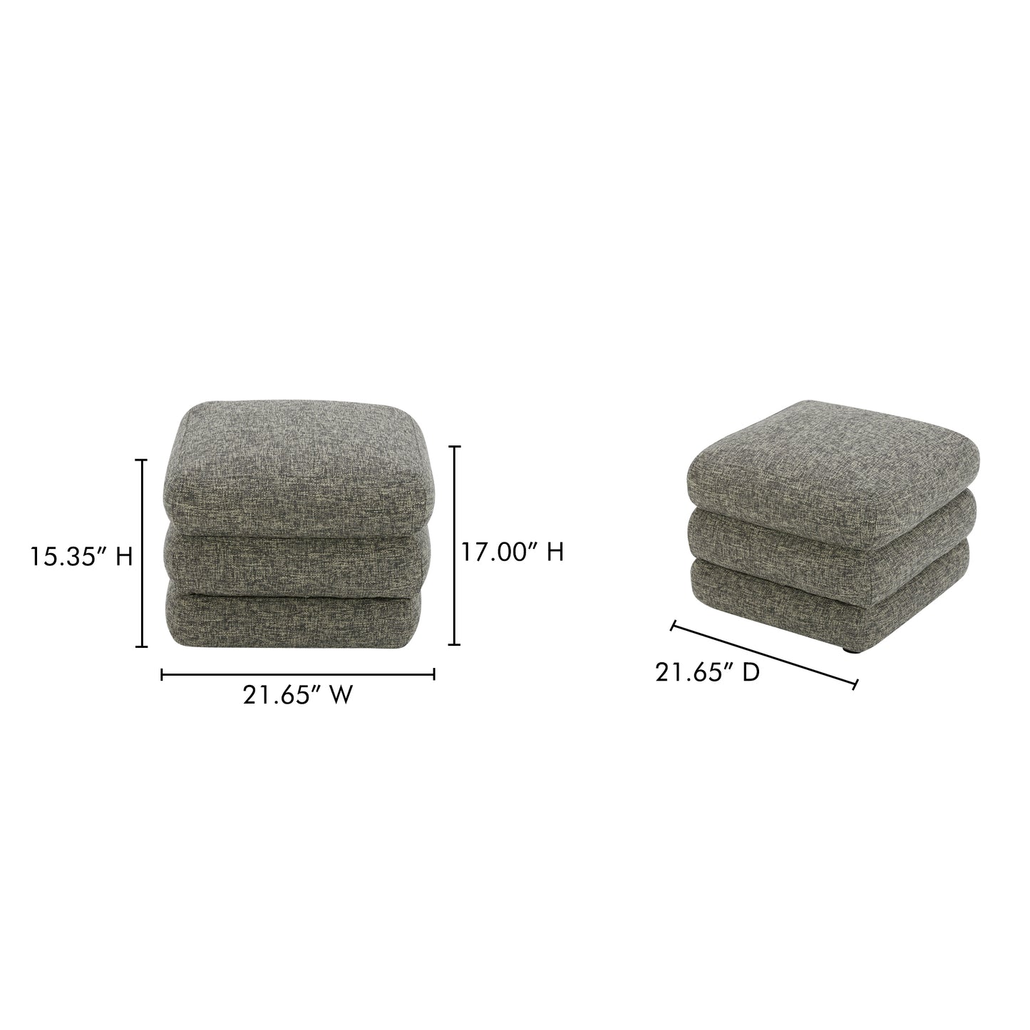 Lowtide Stool Stone Tweed by Moe's Home