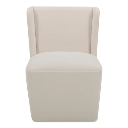 Cormac Rolling Dining Chair Cream | White