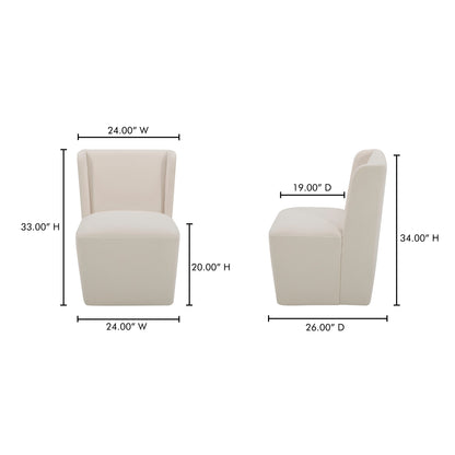 Cormac Rolling Dining Chair Cream