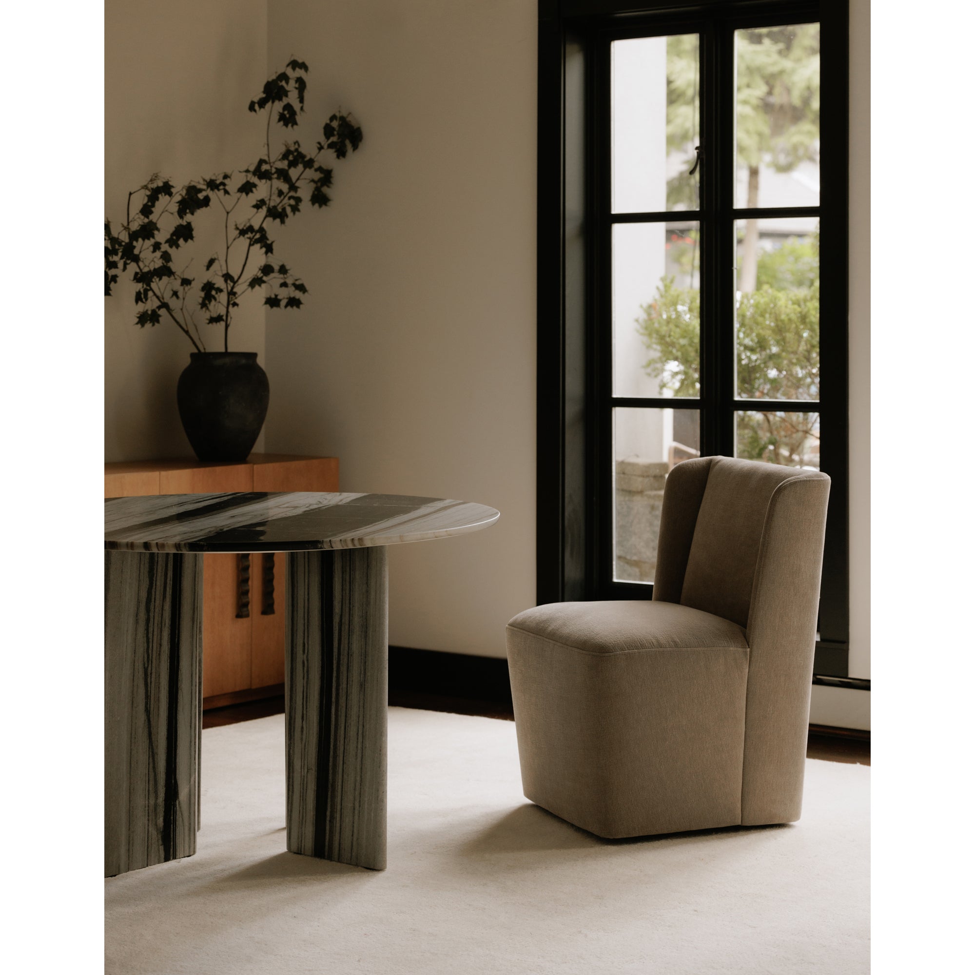 Cormac Rolling Dining Chair Warm Sand