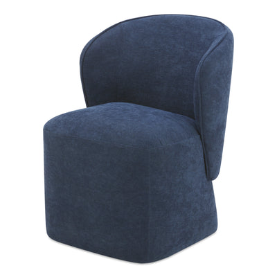 Larson Rolling Dining Chair Navy Blue by Moe's Home