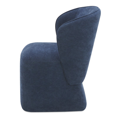 Larson Rolling Dining Chair Navy Blue by Moe's Home