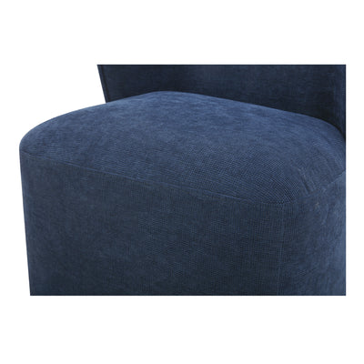 Larson Rolling Dining Chair Navy Blue by Moe's Home