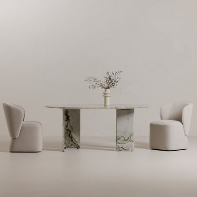 Larson Rolling Dining Chair Heather Grey by Moe's Home
