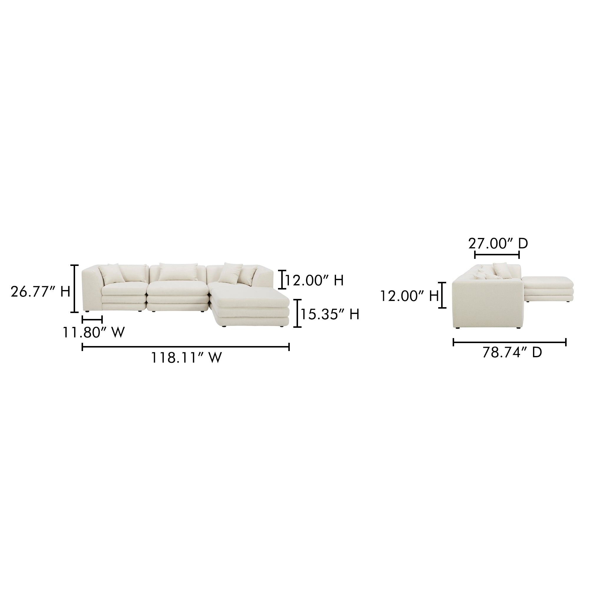 Lowtide Lounge Modular Sectional Warm White