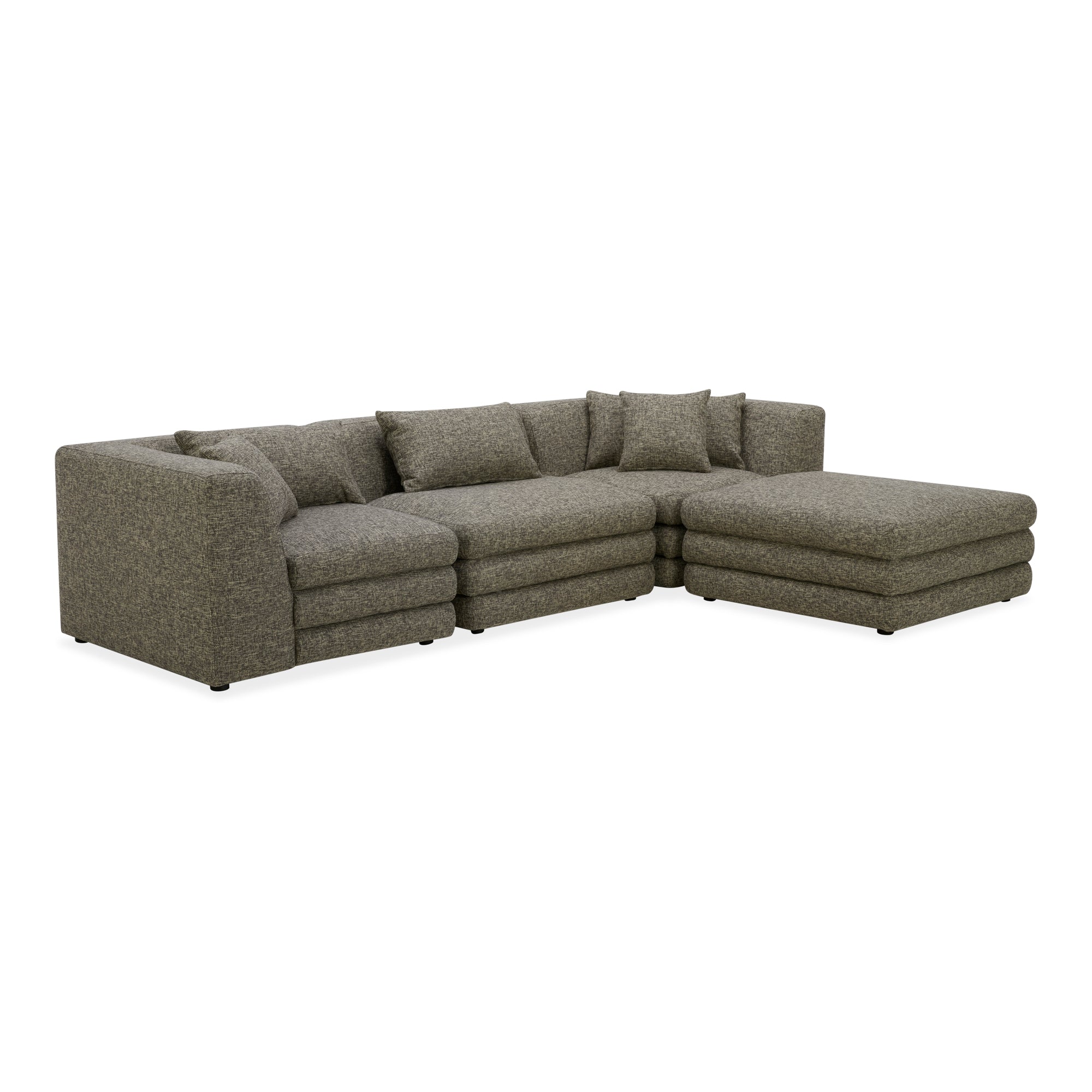 Lowtide Lounge Modular Sectional Stone Tweed