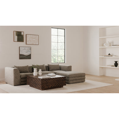 Lowtide Lounge Modular Sectional Stone Tweed