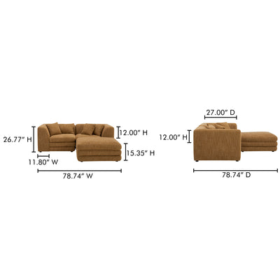 Lowtide Nook Modular Sectional Amber Glow by Moe's Home