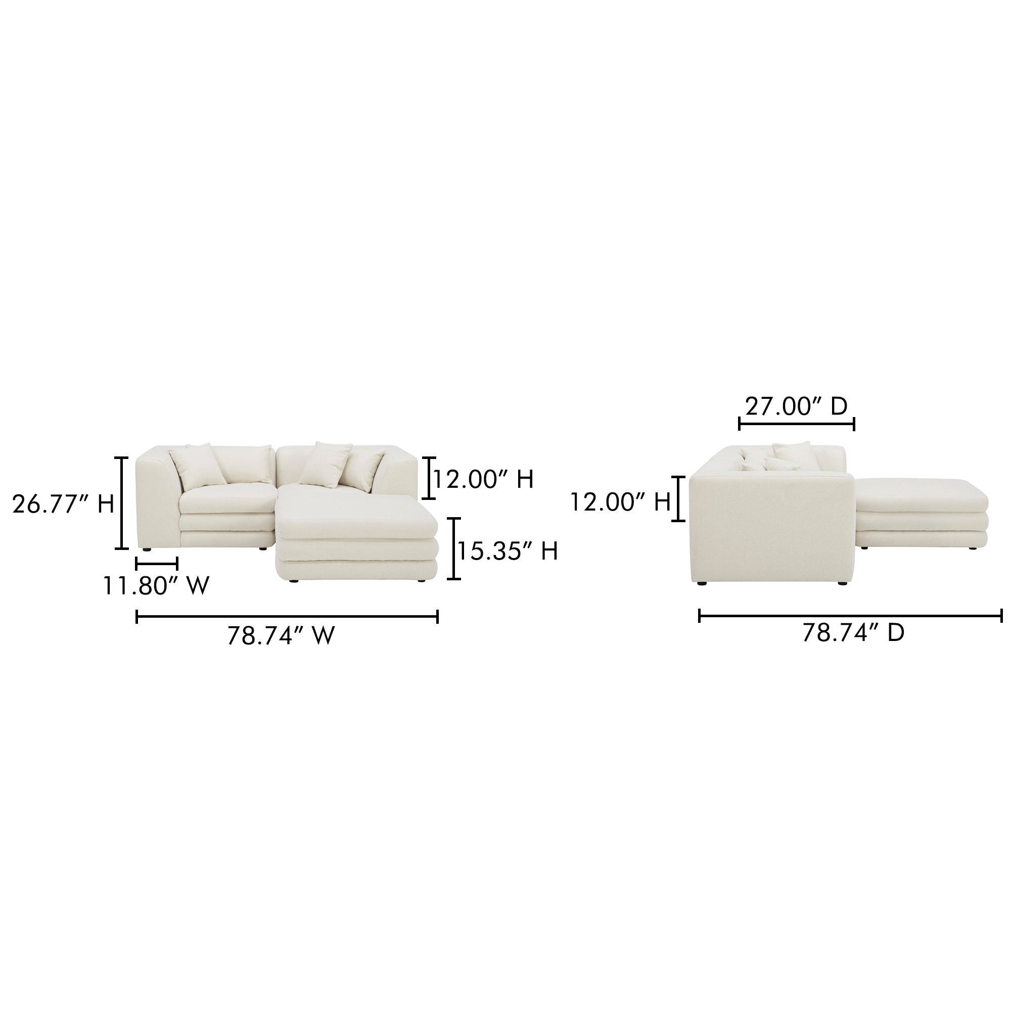 Lowtide Nook Modular Sectional Warm White