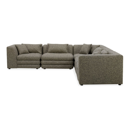 Lowtide Classic L-Shaped Modular Sectional Stone Tweed | Multicolor