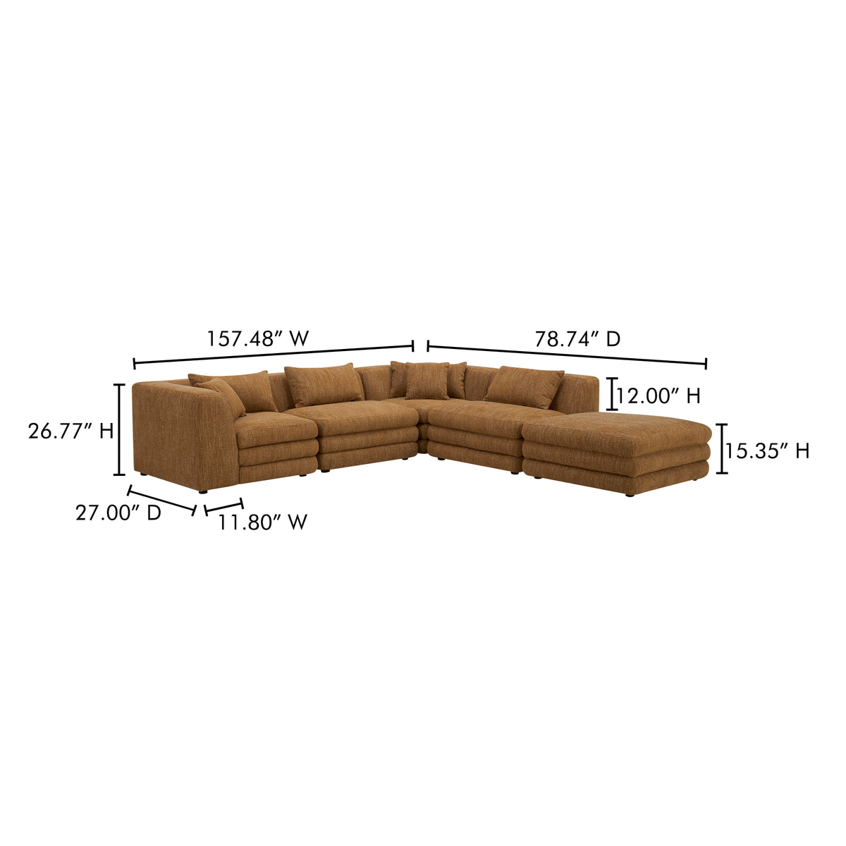 Lowtide Dream Modular Sectional Amber Glow by Moe's Home