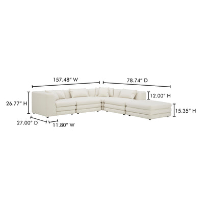 Lowtide Dream Modular Sectional Warm White by Moe's Home