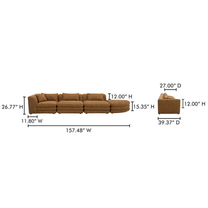 Lowtide Linear Modular Sectional Amber Glow