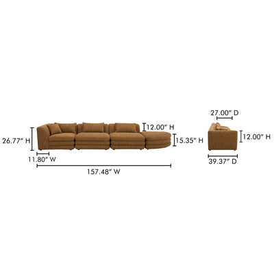 Lowtide Linear Modular Sectional Amber Glow by Moe's Home