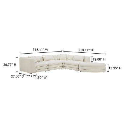 Lowtide Alcove Modular Sectional Warm White