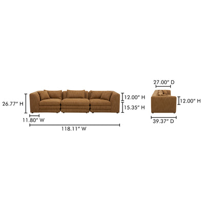 Lowtide Modular Sofa Amber Glow by Moe's Home