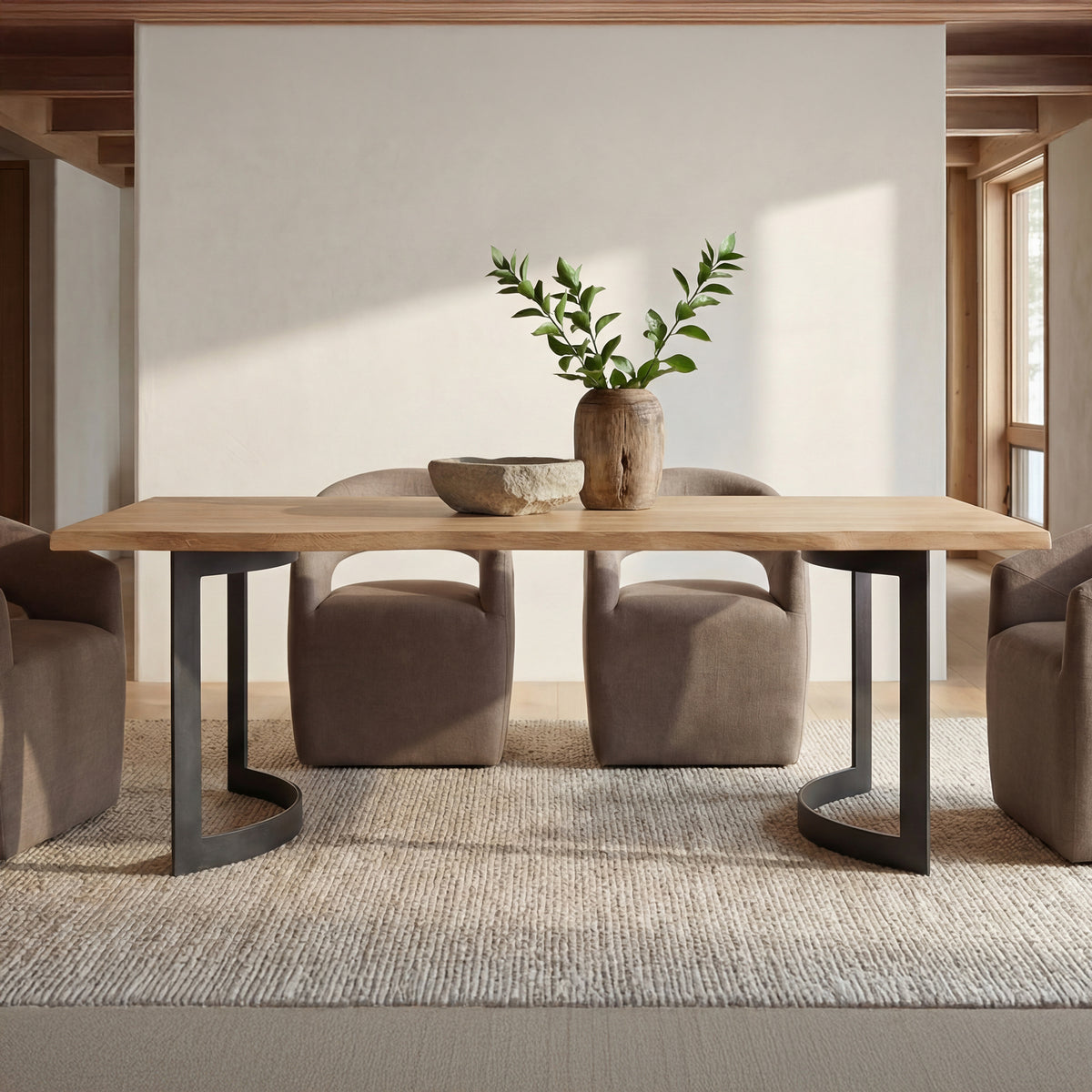 Barrow Rolling Dining Chair Soft by Moe's Home