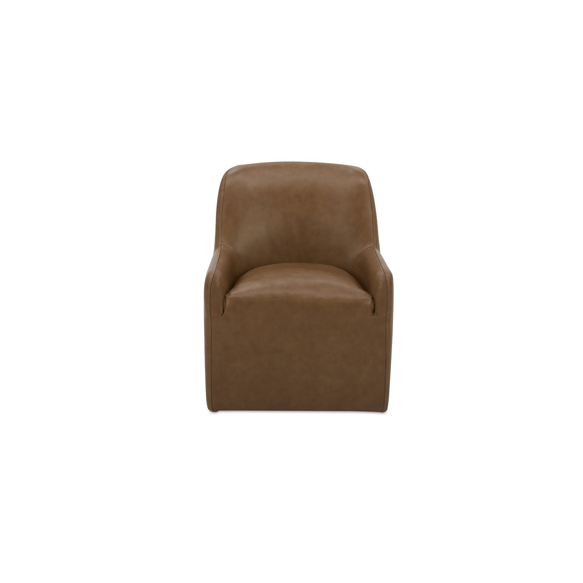 Maisie Rolling Dining Chair Tan Leather by Moe's Home