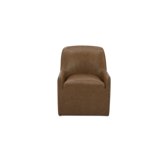 Maisie Rolling Dining Chair Tan Leather by Moe's Home