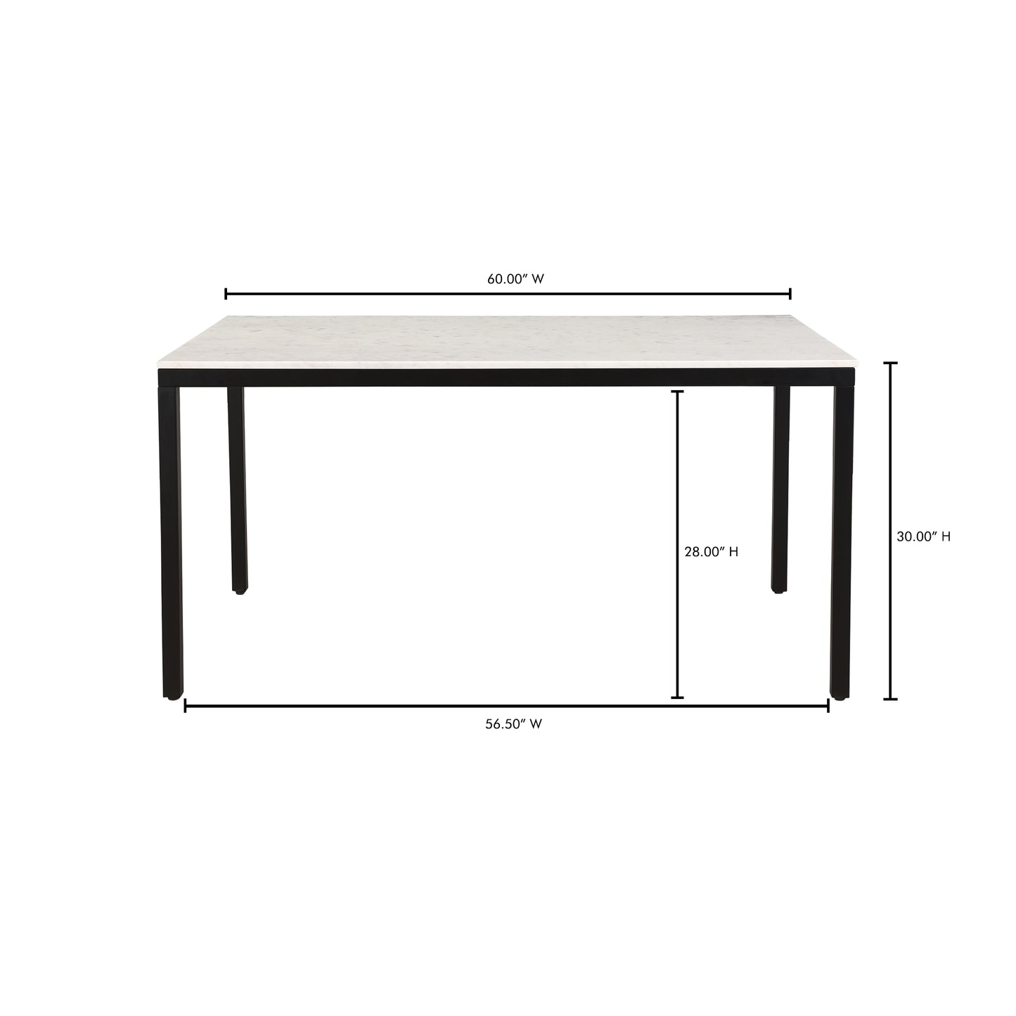 Parson Marble Small Dining Table White by Moe's Home