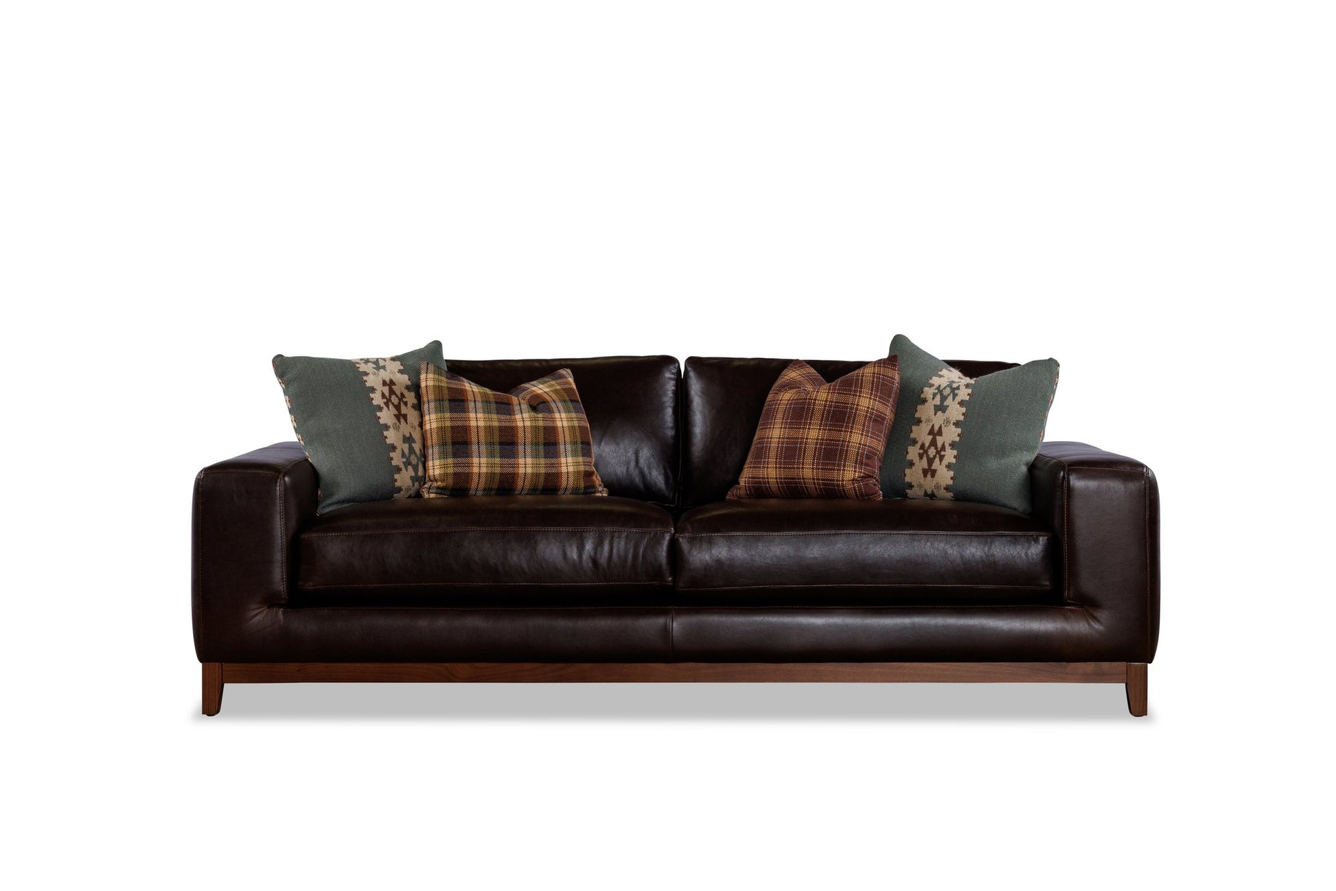 BRONTE leather sofa front view — Sequoia Anthracite