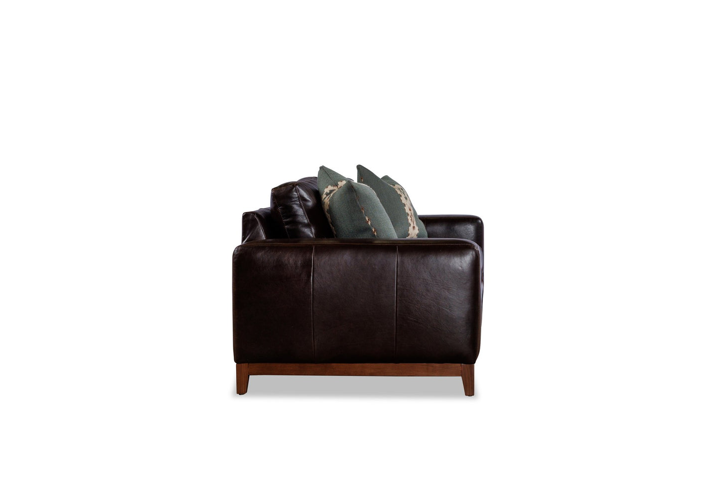 BRONTE leather sofa side profile — Sequoia Anthracite