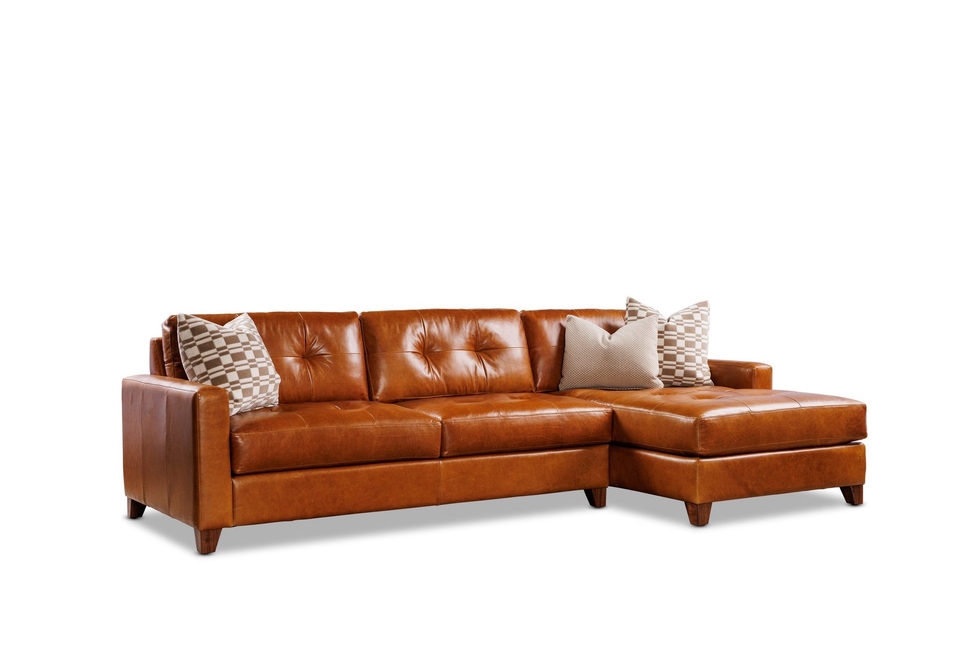 HAYDEN 2PC sectional in Sequoia Fawn leather — main view